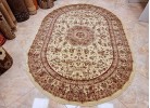 Тъкан персийски килим Blue stones 2538 cream елипса